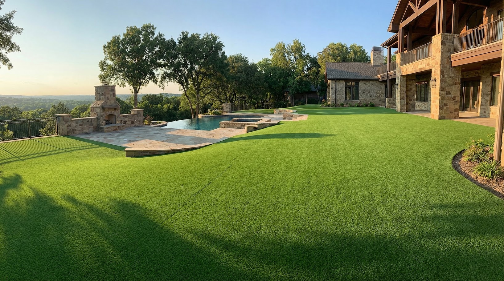 Synthetic lawn installation